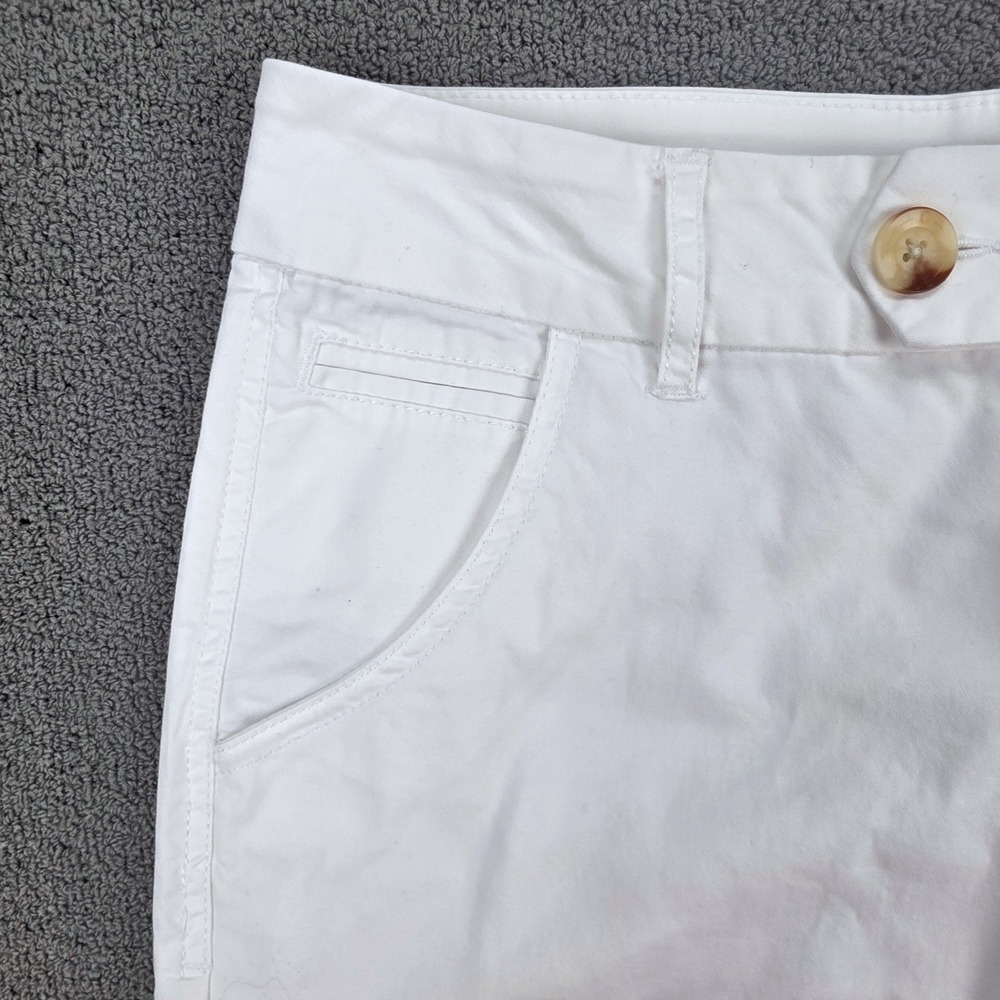 Christopher Blue Womens White Stretch Cotton Bermuda Shorts Size 8 Knee Length - Picture 4 of 9